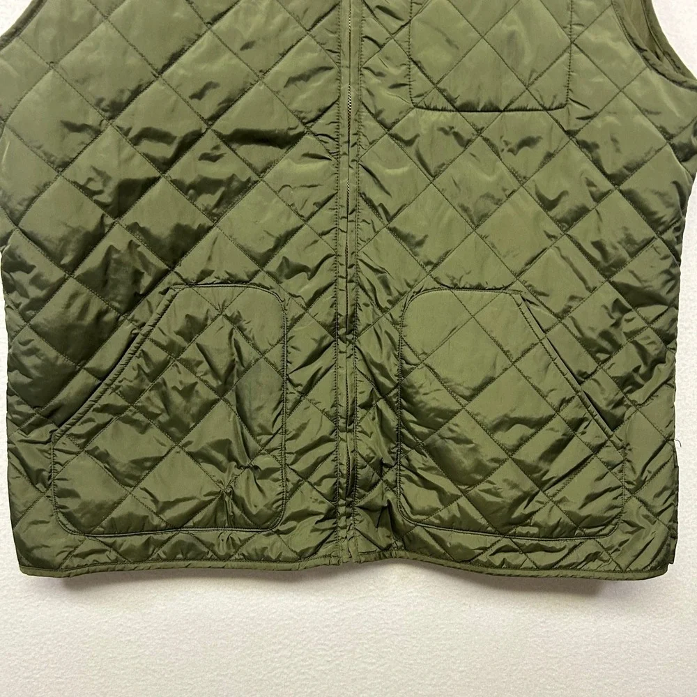 Banana Republic Gorpcore Equestrian Mens L Olive Green Quilted Corduroy Vest